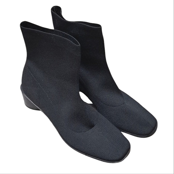 ASOS DESIGN Heeled Chelsea Boot In Ribbed Black Knit Size 8 - Picture 4 of 10